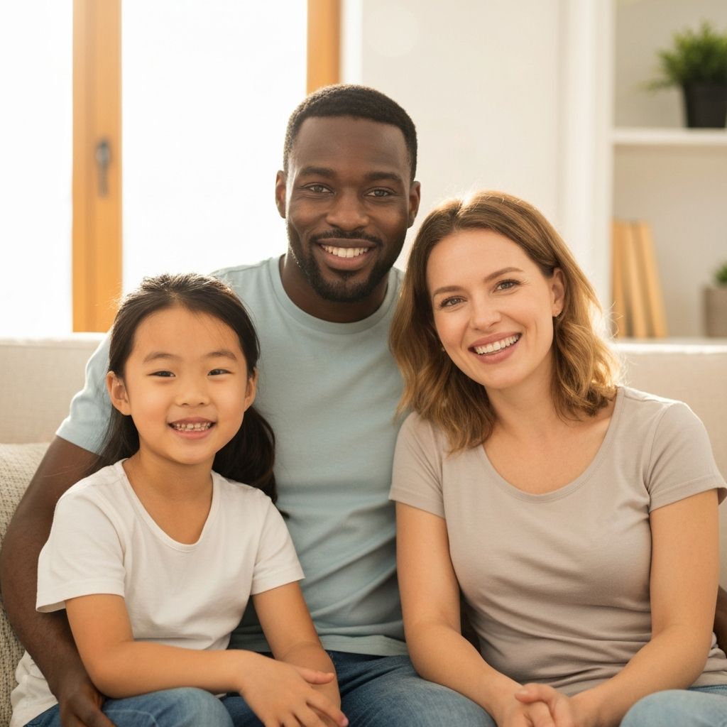 Happy family protected by insurance coverage